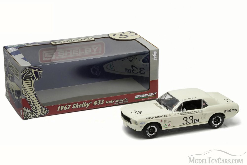 1967 Ford Shelby Mustang #33 John McComb/Jerry Titus, White - Greenlight 12935 - 1/18 Scale Diecast Model Toy Car