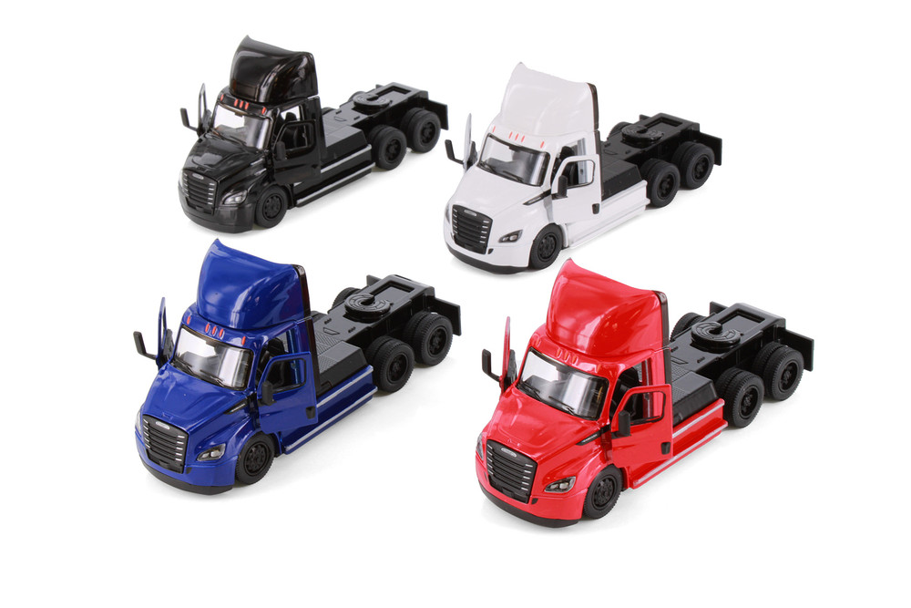 Box of 12 Freightliner eCascadia, Assortment - Kinsmart 5466D - 1/60 Scale Diecast Model Toy Cars