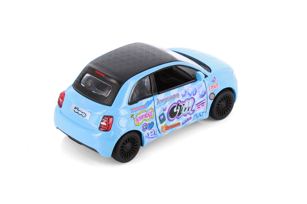 Fiat 500E Livery Edition, Blue - Kinsmart 5440DYF - 1/28 Scale