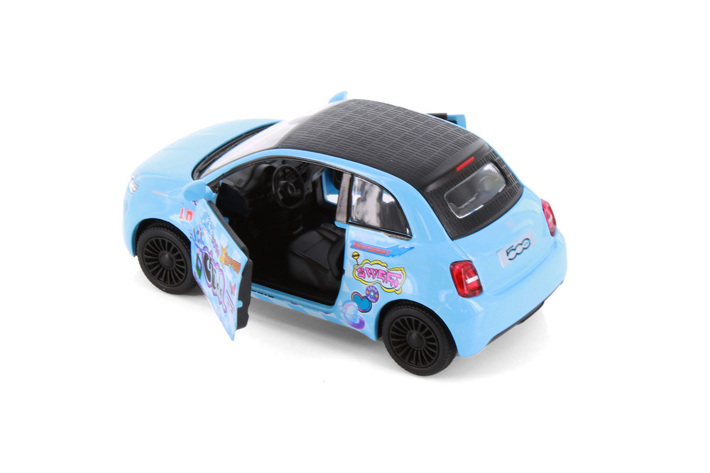 Fiat 500E Livery Edition, Blue - Kinsmart 5440DYF - 1/28 Scale Diecast Model Toy Car