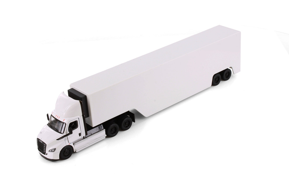 Freightliner eCascadia with Container, White - Kinsmart 1303DW - 1/60 Scale Diecast Model Toy Car