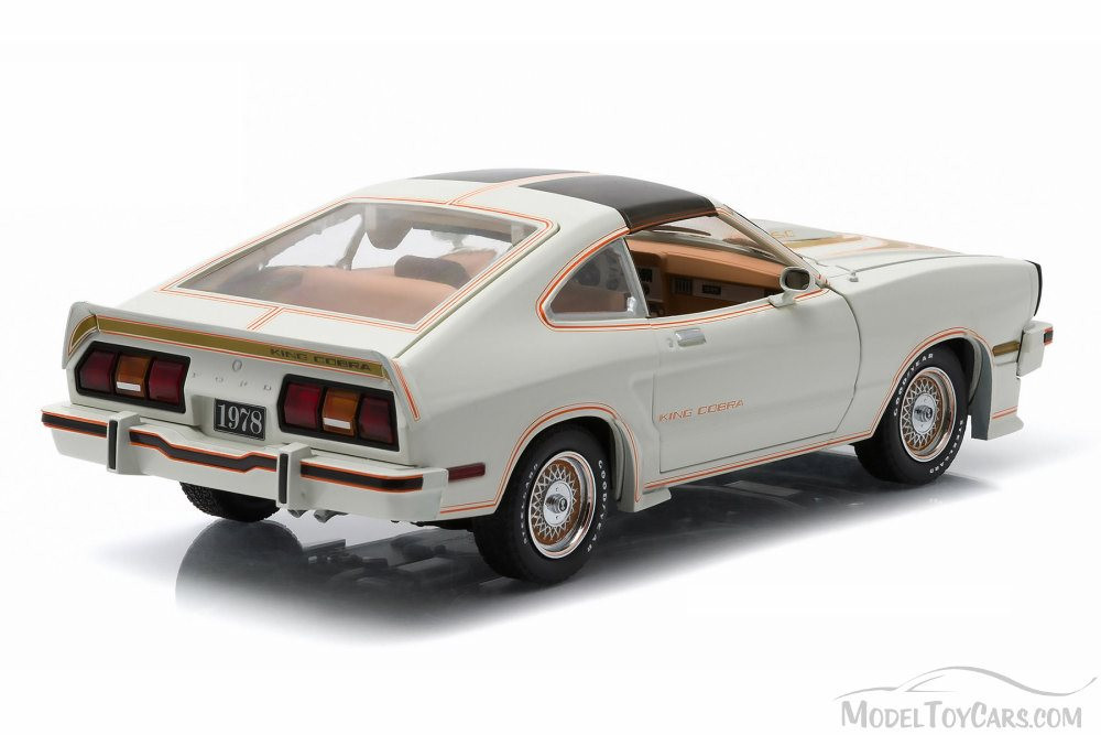 1978 Ford Mustang II King Cobra T-Top, White with Gold - Greenlight 12939 -  1/18 Scale Diecast Model Toy Car