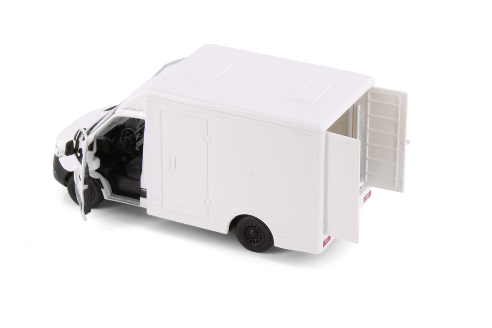Mercedes-Benz Sprinter Box Truck, White - Kinsmart 5471D - 1/48 Scale Diecast Model Toy Car