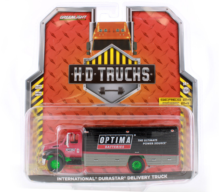 GREEN MACHINE International Durastar 4400 Delivery Truck, Red - Greenlight 33240C/48 - 1/64 Scale Diecast Car