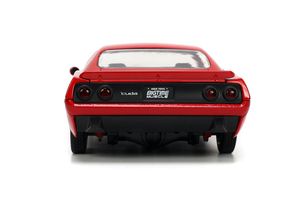 1973 Plymouth Barracuda, Red - Jada Toys 34037/4 - 1/24 scale Diecast Model Toy Car (No Box)