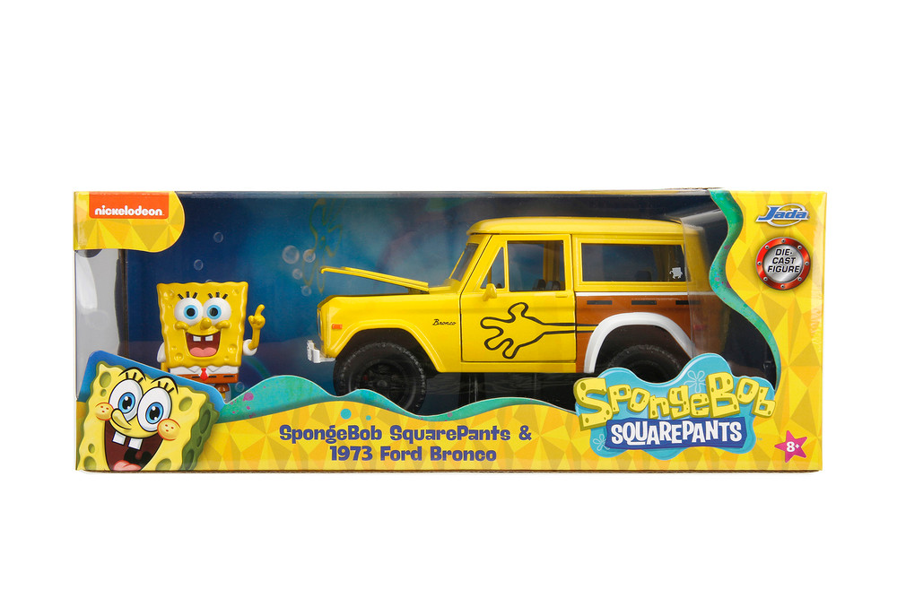 ミニカー 1:24 SpongeBob SquarePants 1973 Ford 1973 Ford Bronco w/Spongebob Figure, Yellow - Jada Toys 35467 - 1