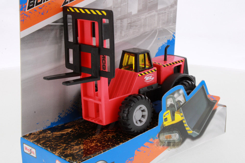 Builder Zone MCG Forklift, Red - Maisto 25203 - 5.25" Scale Diecast Model Toy Car