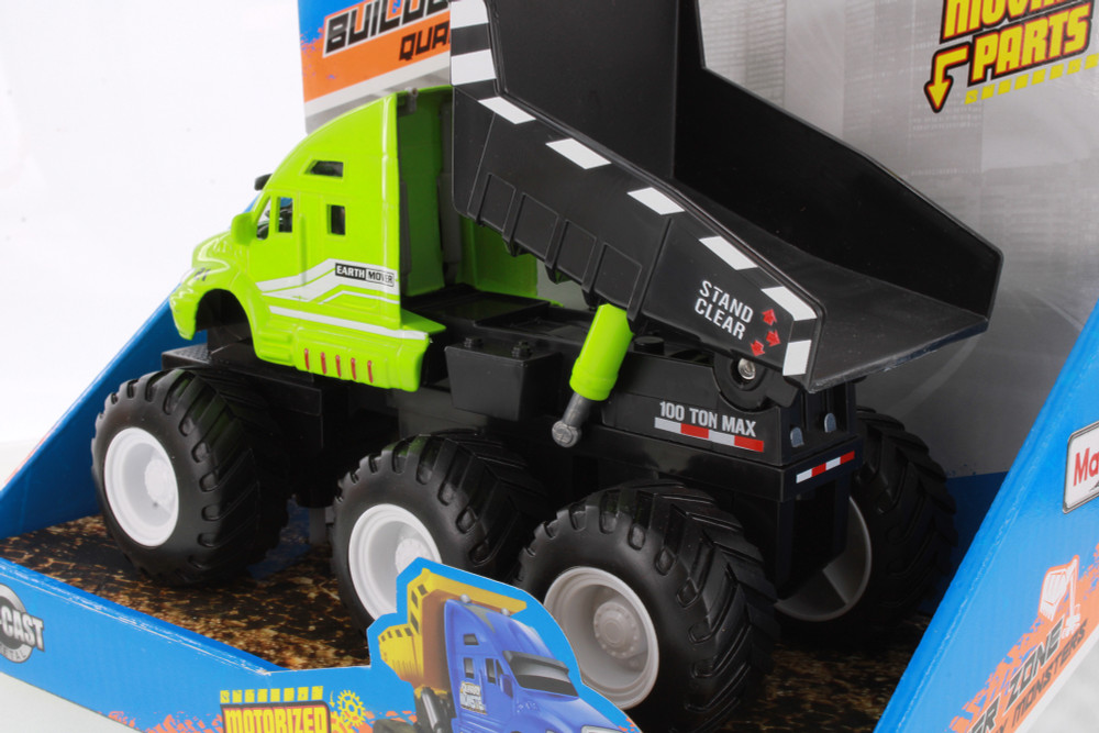 Builder Zone Quarry Monsters Dump Truck Motorized 6-Wheeler, Green