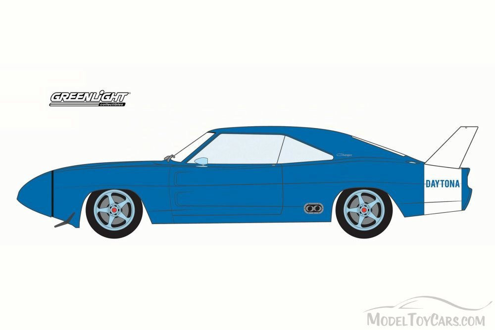 Custom 1969 Dodge Charger Daytona, Blue w/ white