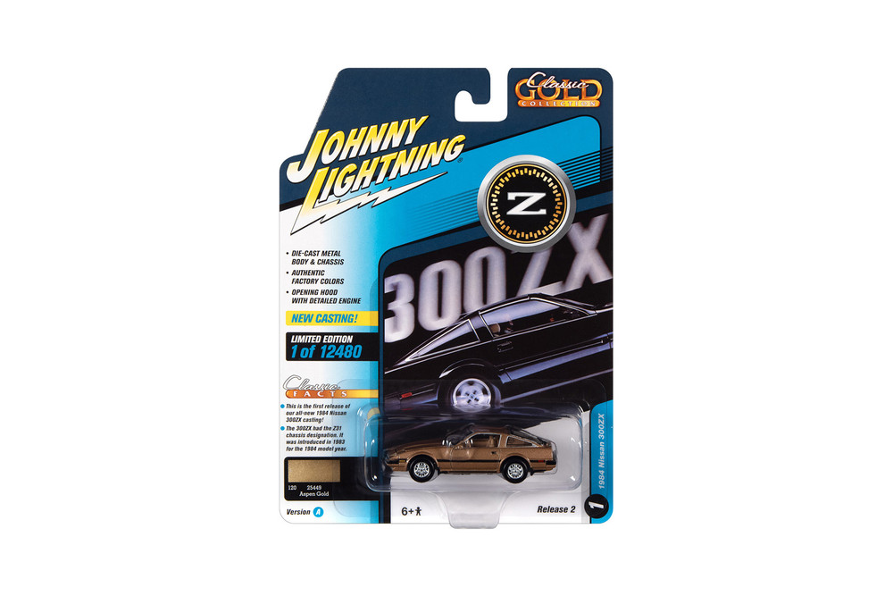 1984 Nissan 300 ZX, Aspen Gold Metallic - Johnny Lightning JLCG029/48A - 1/64 Scale Diecast Model Toy Car