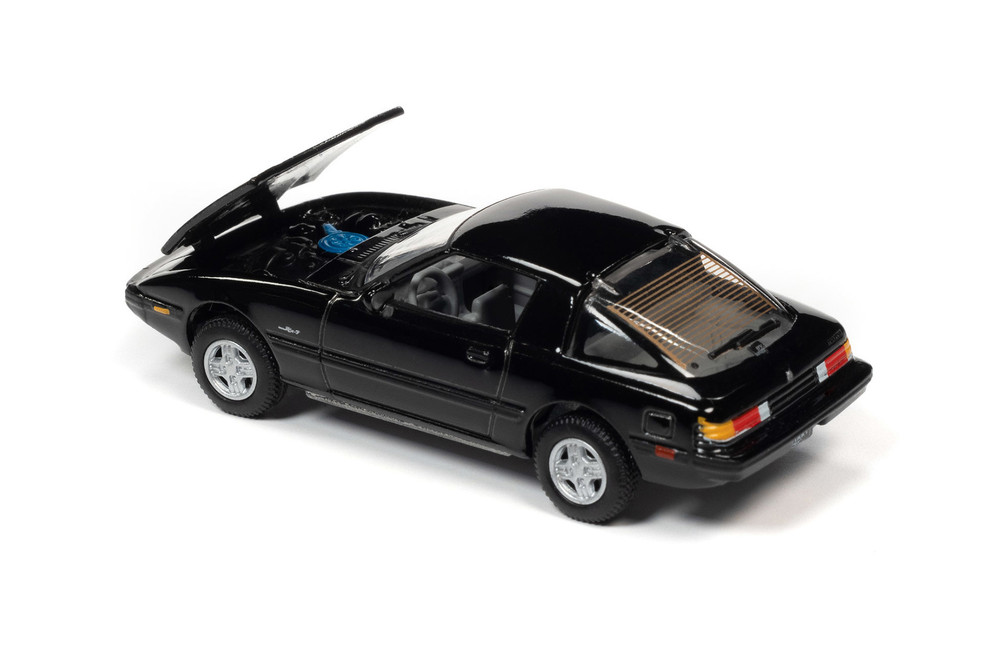 1981 Mazda RX7, Brilliant Black - Johnny Lightning JLCG027/48A - 1/64 Scale Diecast Model Toy Car