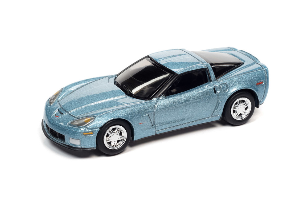 2012 Chevy Corvette Z06, Carlisle Blue Metallic - Johnny Lightning JLCG027/48A - 1/64 Scale Diecast Model Toy Car