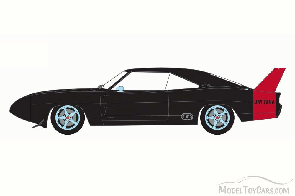 Custom 1969 Dodge Charger Daytona, Black w/red - Greenlight 19020