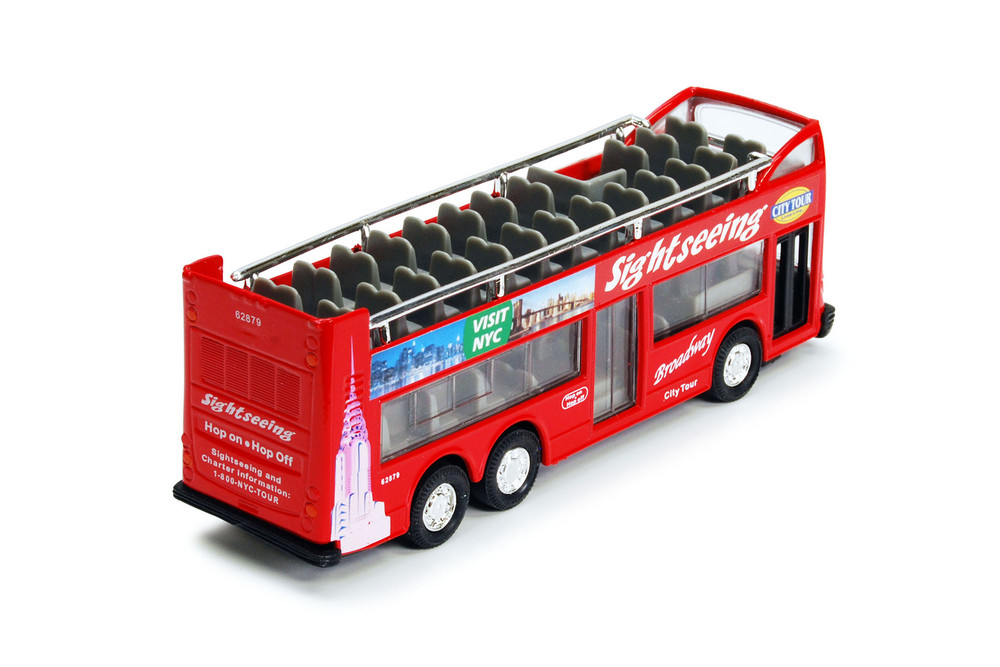 NYC Sightseeing Double Decker Bus Open Top, Red - Showcasts 2168D - 6" Scale Diecast Model Toy Car
