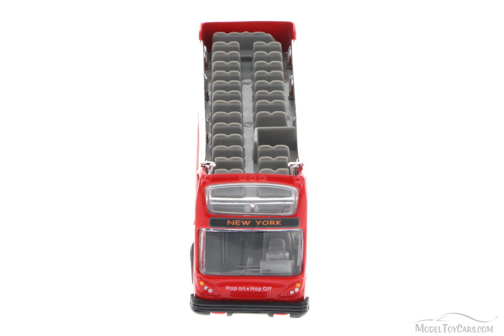 I Love New York 6"  Double Decker Sightseeing Bus Open Top, Red - 2168D-ILNY - Collectible Model Toy Car
