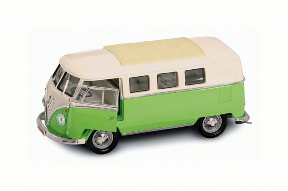 1962 Volkswagen Microbus w/ Sliding Roof, Green - Road Signature 92328 -  1/18 Scale Diecast Model Car