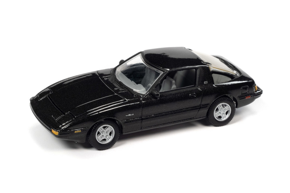 1982 Mazda RX-7, Tornado Black Metallic - Johnny Lightning JLCG029/48A - 1/64 Scale Diecast Model Toy Car