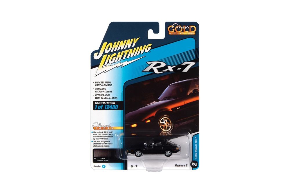 1982 Mazda RX-7, Tornado Black Metallic - Johnny Lightning JLCG029