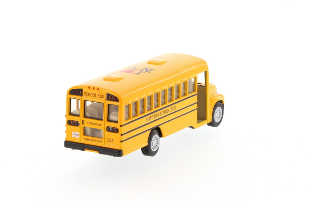 I Love New York School Bus, Yellow - Showcasts 5107D-ILNY - 5" Scale Diecast Model Toy Car