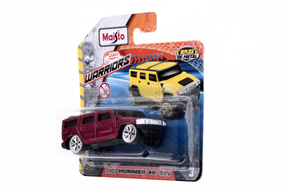 Warriors 2003 Hummer H2 SUV, Red - Maisto 15079 - 1/64 Scale