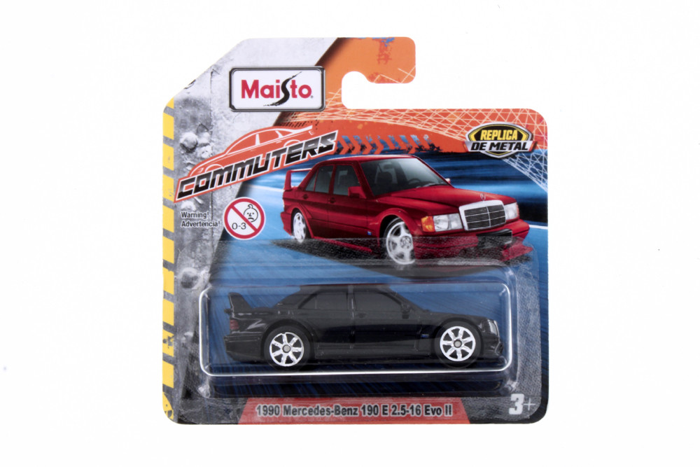 Commuters 1990 Mercedes-Benz 190 E 2.5-16 Evo II, Black - Maisto