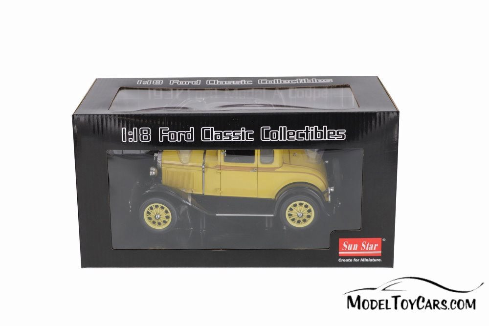 1931 Ford Model A Coupe, Bronson Yellow - Sun Star 6135YL - 1/18