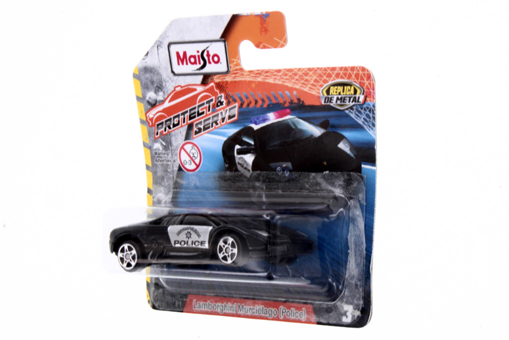 Protect & Serve Lamborghini Murcielago Metropolitan Police, Black - Maisto 15079 - 1/64 Scale Diecast Model Toy Car