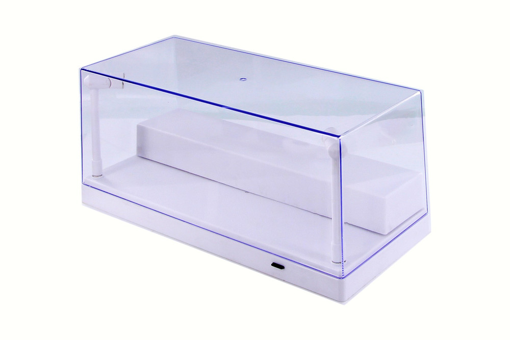 Box of 6 Acrylic LED Display Case w/Removable Riser, White - 9902W - 1/24 Scale Display Case for Diecast Cars