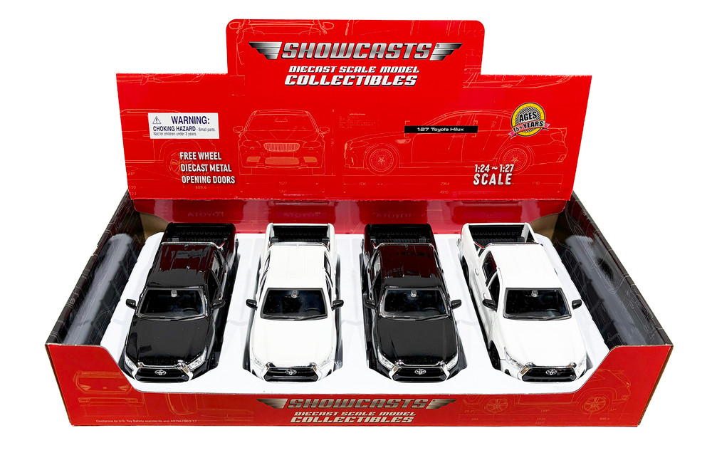 Box of 4 Toyota Hilux Double Cab Pickup Truck, ASSTD - Showcasts