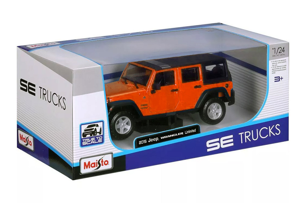 2015 Jeep Wrangler Unlimited, Orange w/Black Roof - Maisto 38268OR