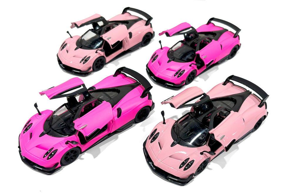 Box of 12 2016 Pagani Huayra BC Hard Top, Pink - Kinsmart 5400DPK - 1/38 Scale Diecast Model Toy Cars
