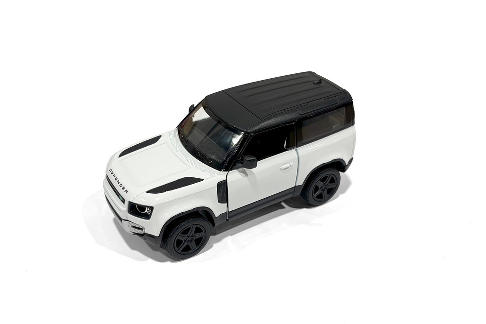 Box of 12 Land Rover Defender 90, White w/Black Roof - Kinsmart 5428DW - 1/36 Scale Diecast Model Toy Cars