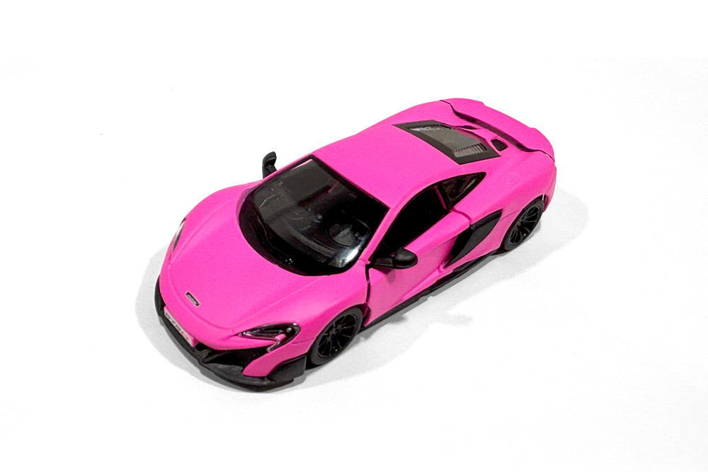 Box of 12 McLaren 675LT Hardtop, Pink - Kinsmart 5392DPK - 1/36