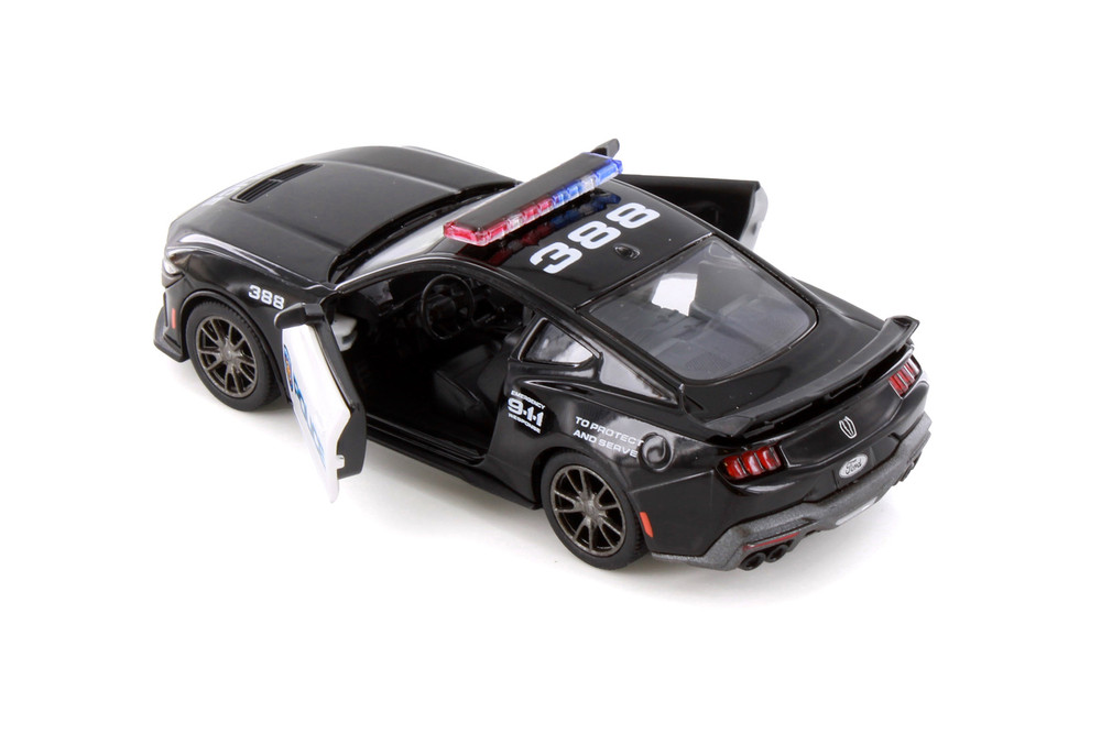 2024 Ford Mustang Dark Horse Police/Firefighter 3-Pack - Kinsmart - 1/38 Scale Diecast Model Toy Car