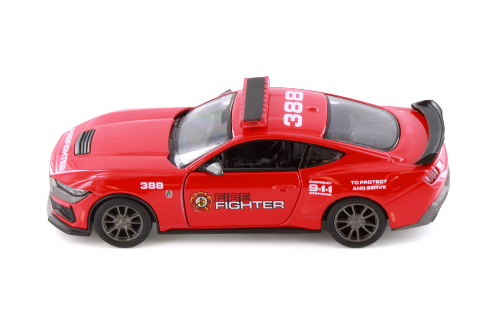 2024 Ford Mustang Dark Horse Police/Firefighter 3-Pack - Kinsmart - 1/38 Scale Diecast Model Toy Car