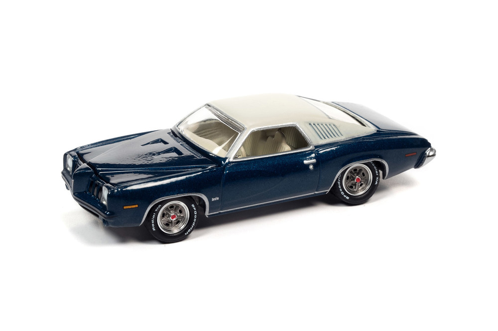 1973 Pontiac Grand Am, Admiralty Blue Poly - Johnny Lightning JLCG026/48A - 1/64 Scale Diecast Model Toy Car