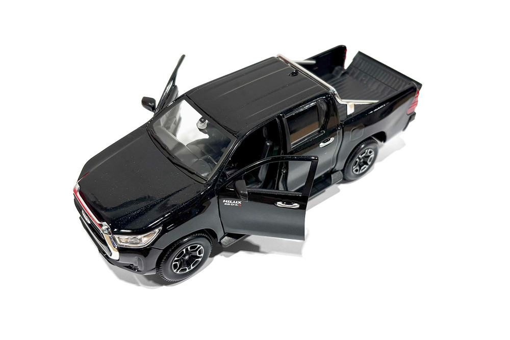 Hi-Story Hilux 2017モデル1/43スケール ブラック Toyota Hilux Double Cab Pickup Truck, Black - Showcasts 37920 - 1