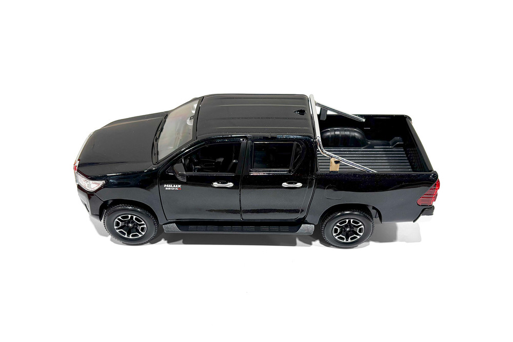 Toyota Hilux Double Cab Pickup Truck, Black - Showcasts 37920 - 1/27 Scale Diecast Model Toy Car