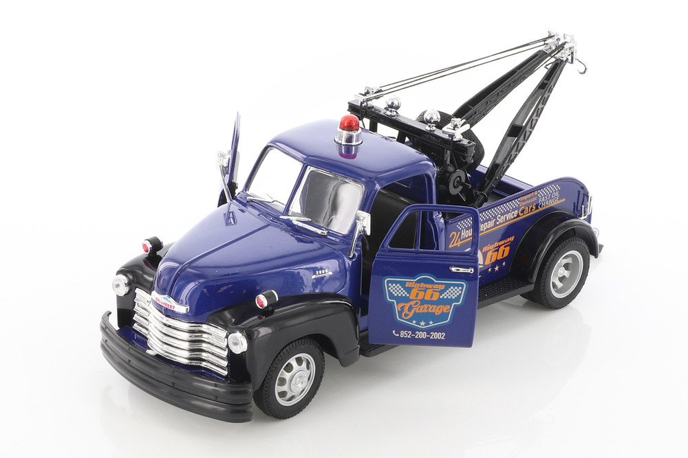 1953 Chevy Tow Truck, Blue - Welly 22086S/4D - 1/24 scale Diecast Model Toy Car