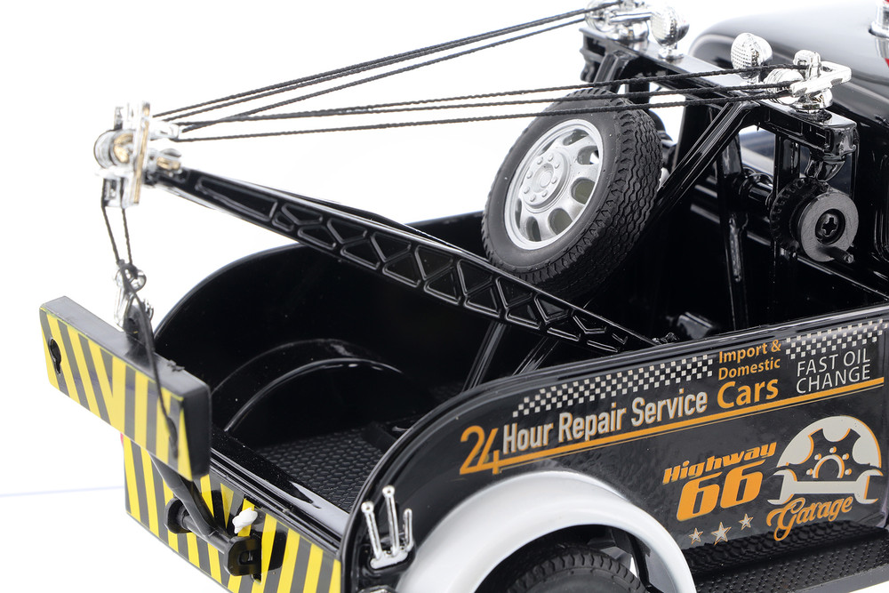 1953 Chevy Tow Truck, Black - Welly 22086S/4D - 1/24 scale Diecast Model Toy Car