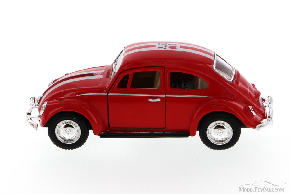 I Love New York 1967 Volkswagen Classic Beetle Hard Top, Red - Kinsmart 5057D-ILNY - 1/32 Scale Diecast Model Toy Car