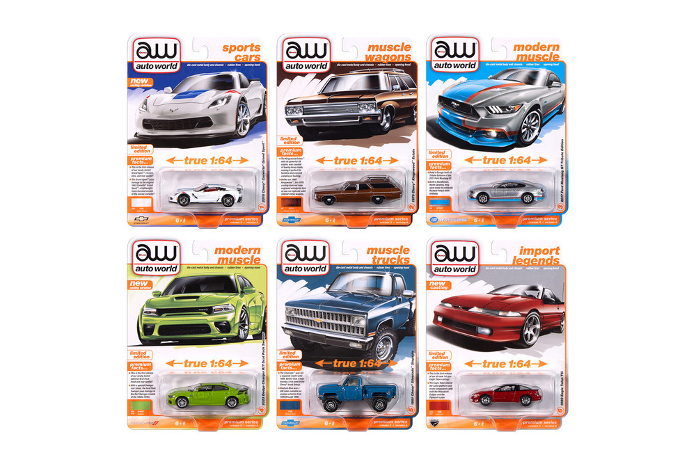 2024 Release 3 Set A Box of 6, ASSTD - Auto World AW64452/48A - 1