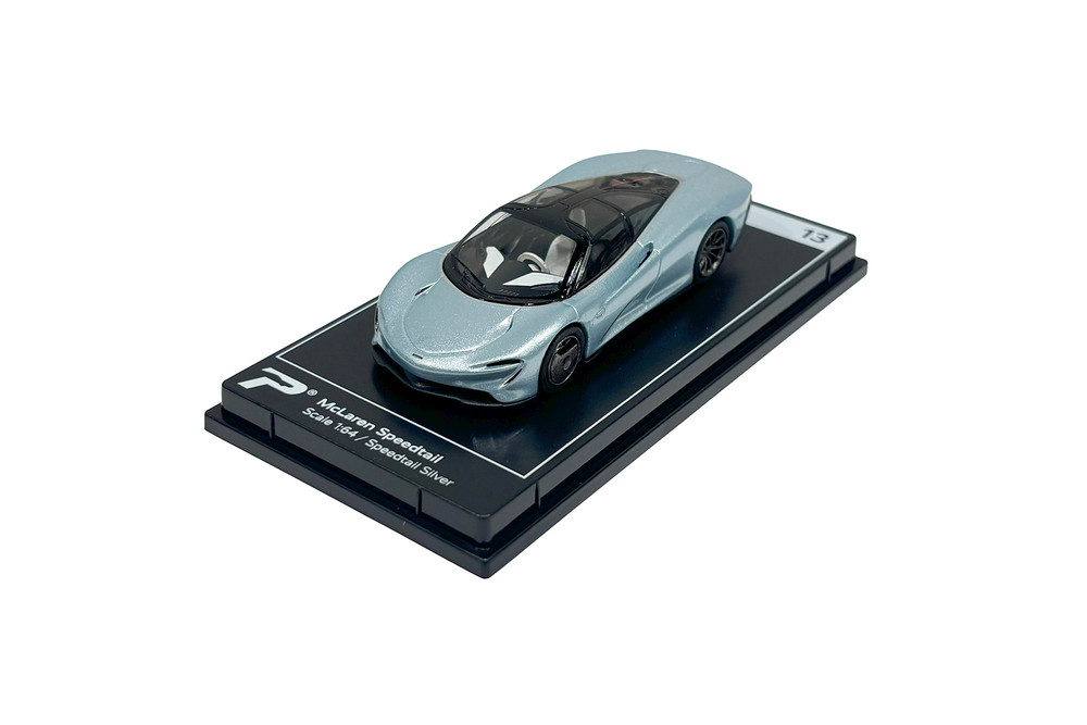 Box of 36 McLaren Speedtail, Silver - Kinsmart H13 - 1/64 Scale Diecast Model Toy Cars