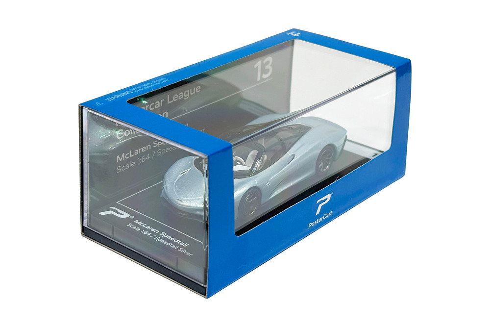Box of 36 McLaren Speedtail, Silver - Kinsmart H13 - 1/64 Scale Diecast Model Toy Cars