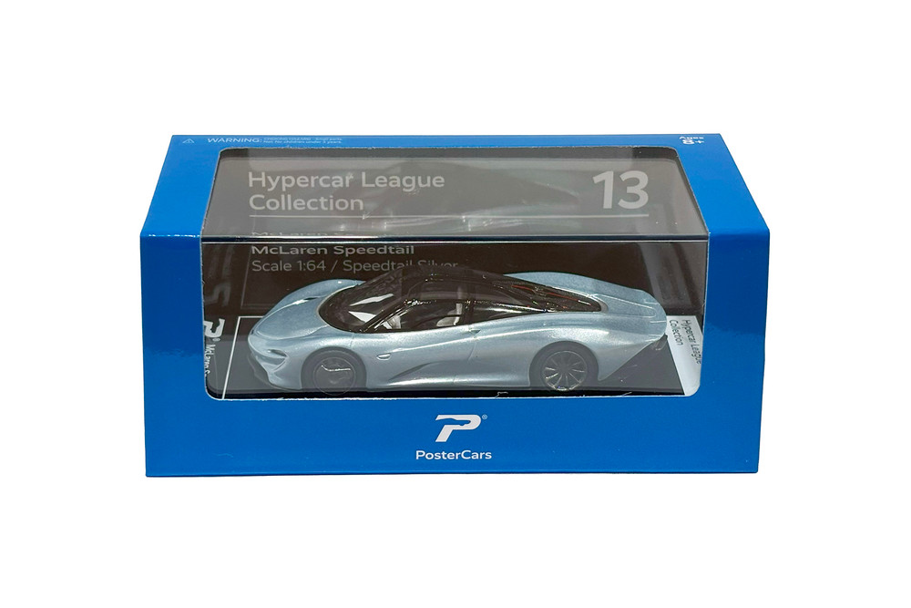 Box of 36 McLaren Speedtail, Silver - Kinsmart H13 - 1/64 Scale Diecast Model Toy Cars
