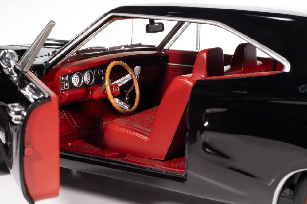 1969 Dodge Coronet Super Bee, Black - Auto World AMM1347 - 1/18 Scale Diecast Model Toy Car