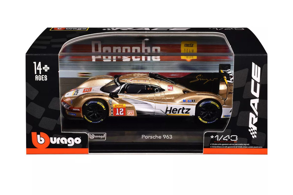2024 Porsche 963, #12 Callum Ilott - Will Stevens - Norman Nato - Bburago 18-38317/12 - 1/43 Scale Diecast Model Toy Car