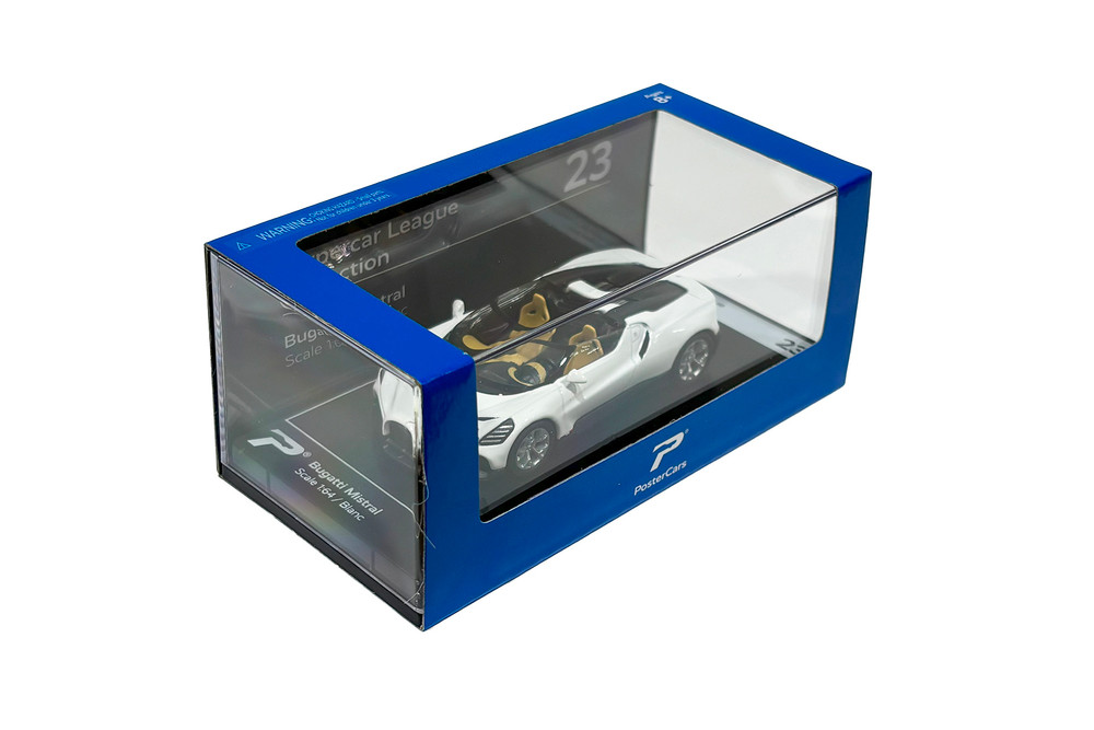 Box of 36 Bugatti Mistral, Blanc White - Kinsmart H23 - 1/64 Scale