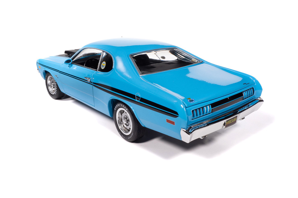 1972 Dodge Demon GSS, Blue w/Black Stripes - Auto World AMM1345 - 1/18 Scale Diecast Model Toy Car