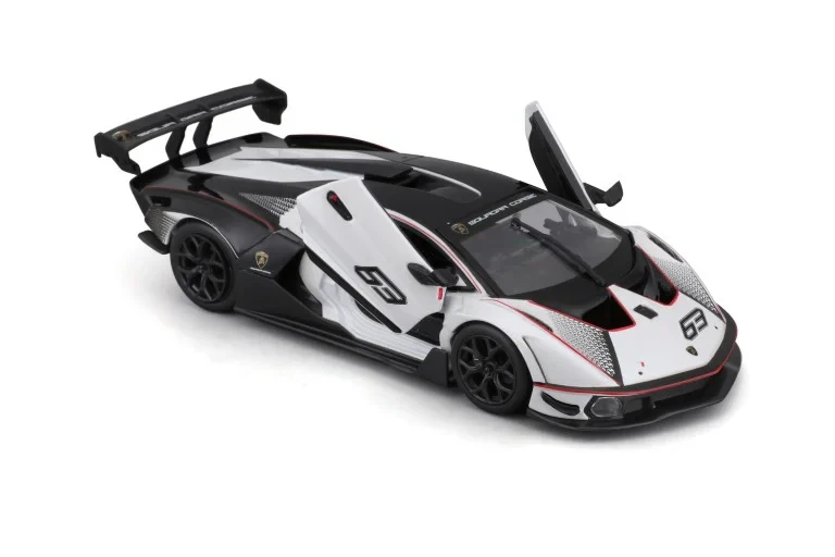 Lamborghini Essenza SCV12 #63, White/Black - Bburago 18-28023 - 1/24 Scale Diecast Model Toy Car